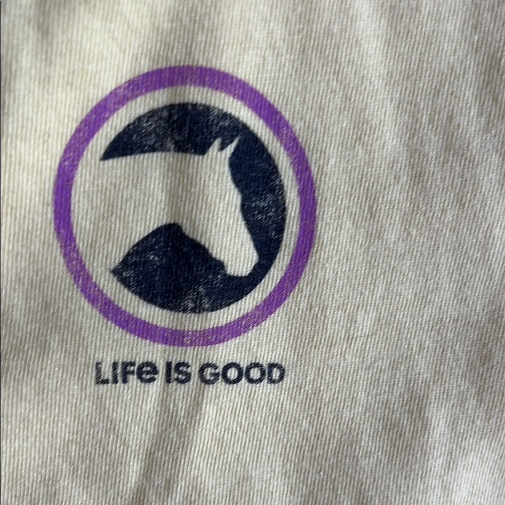 Life Is Good Soft Yellow Tee Horse Logo - Picture 5 of 8